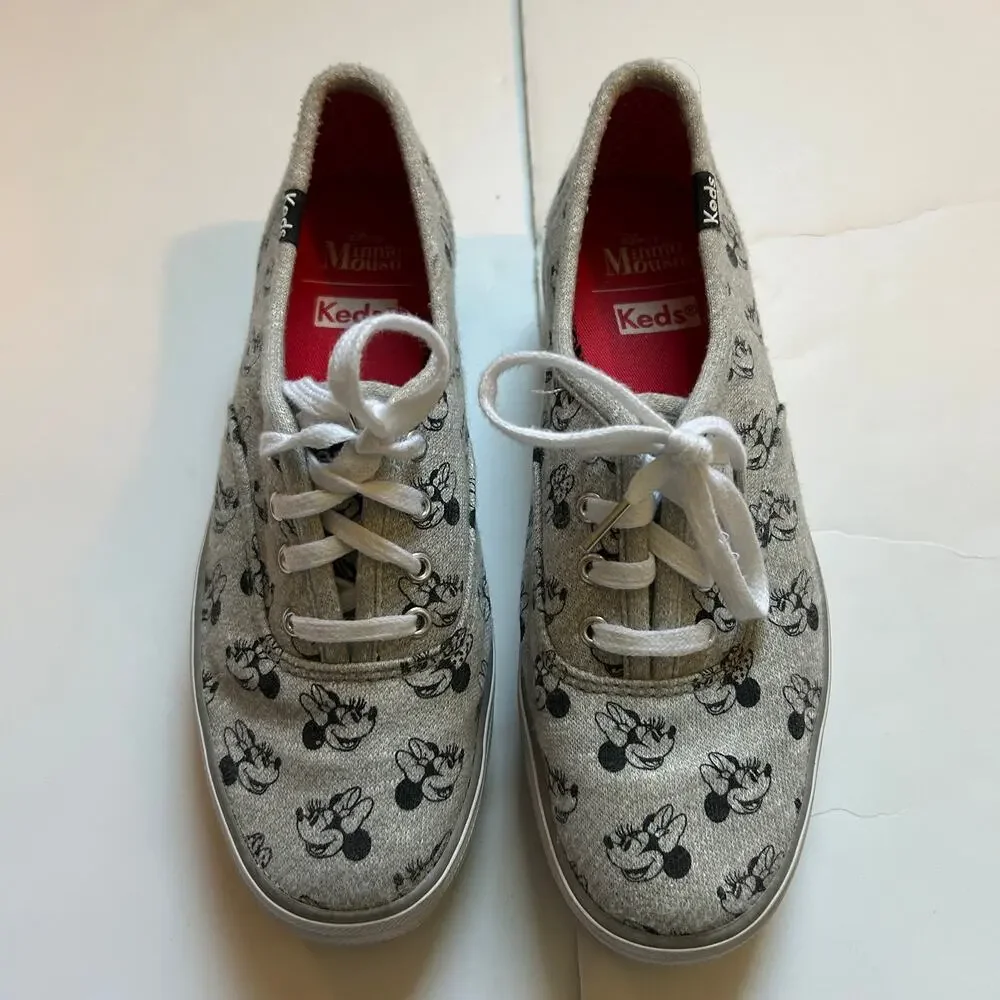 Keds Triple Kick Disney Minnie Mouse Grey White Sneakers 5.5